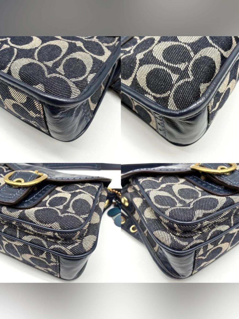 Coach Bleeker Denim Monogram EUC